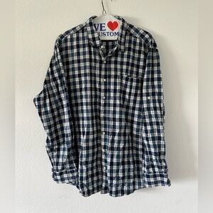 PREOWNED GAP Gingham Mens Blue Long Sleeve Shirt XXL